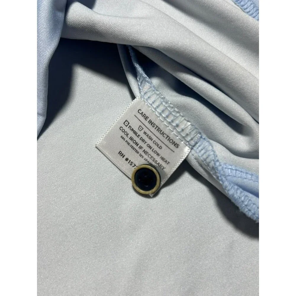 Mizzen Main Polo Shirt Men Small Blue Crab Golf Performance Outdoor Short Sleeve